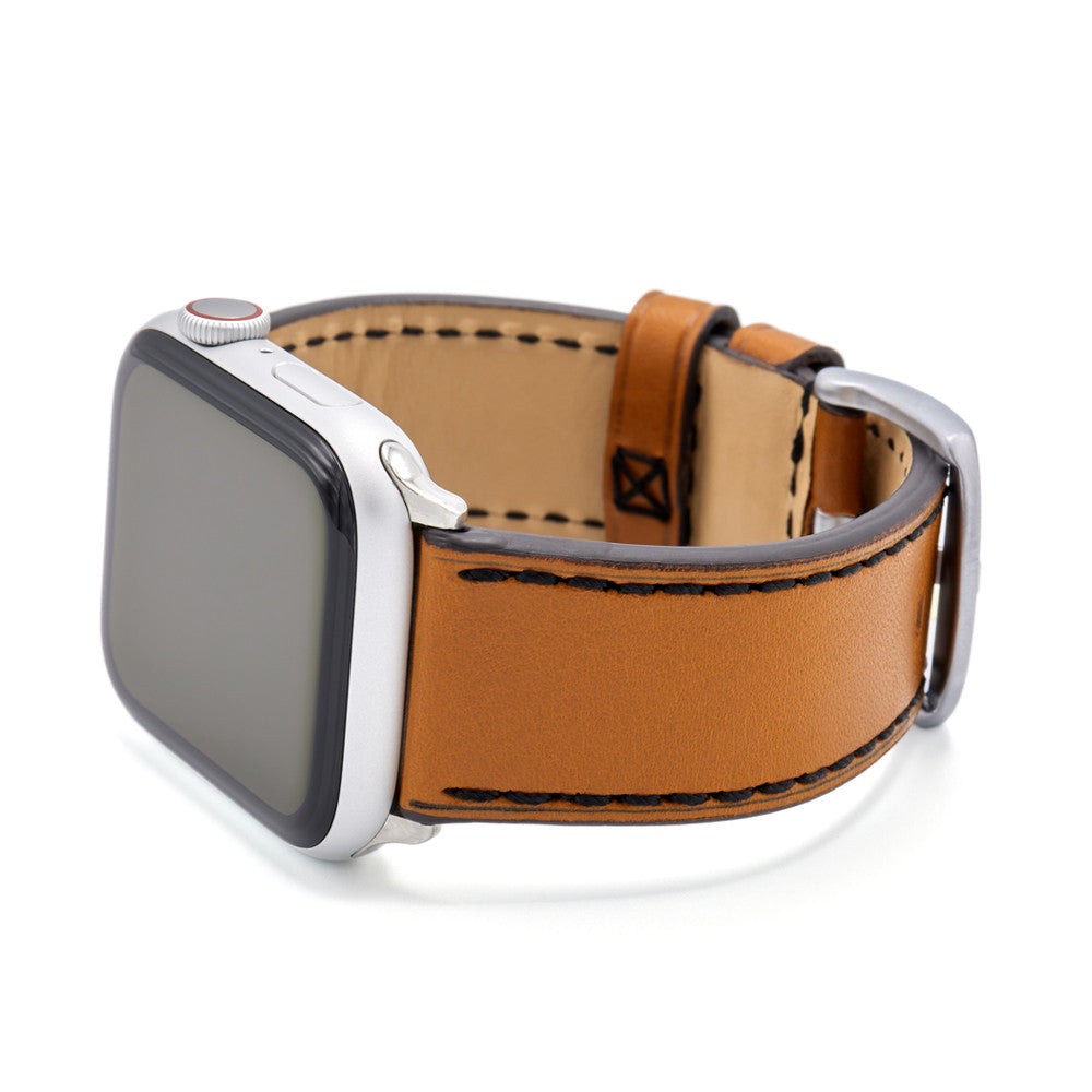 Apple Watch | Tanned Leather Watch Band | Honey | Black Stitch