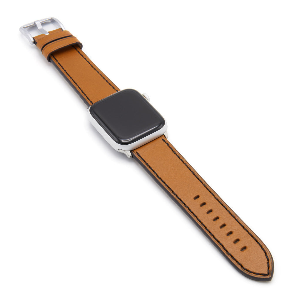 Apple Watch | Tanned Leather Watch Band | Honey | Black Stitch