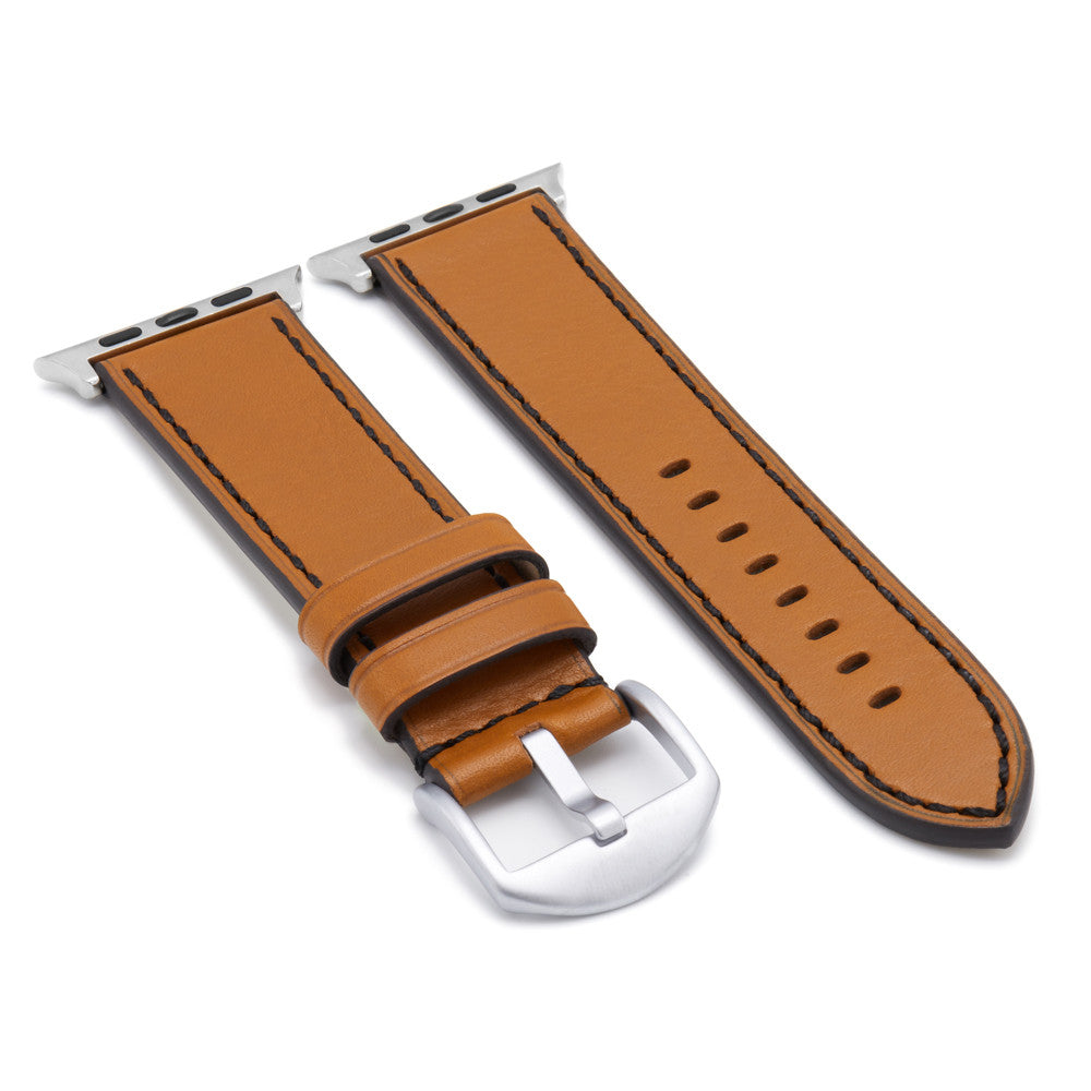 Apple Watch | Tanned Leather Watch Band | Honey | Black Stitch