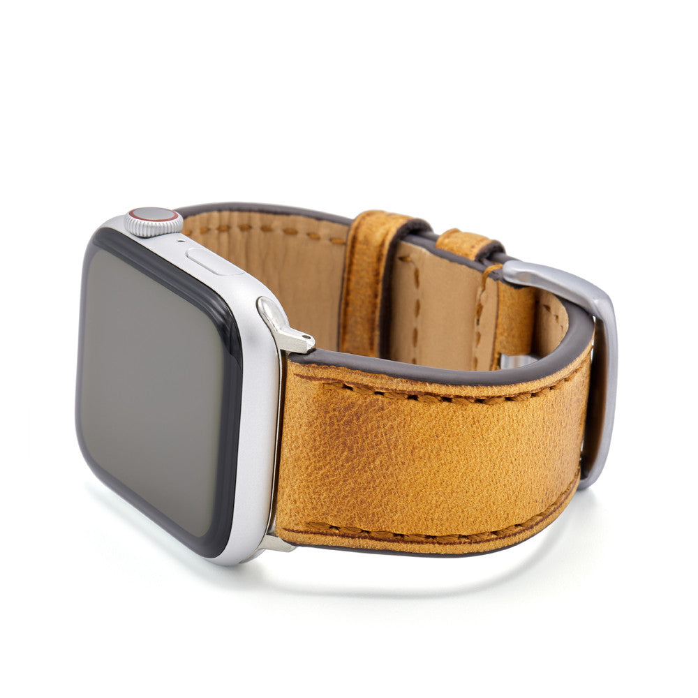 Apple Watch | Vintage Leather Watch Band | Honey | Match Stitch
