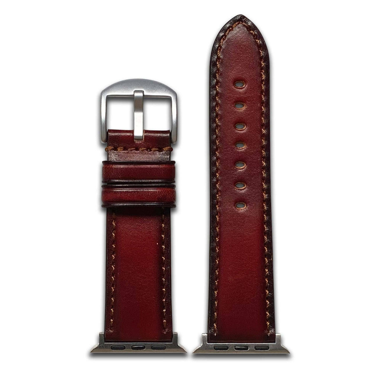 Apple Watch | Oak Leather | Mahogany | Match Stitch
