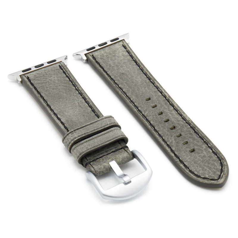Apple Watch | Vintage Leather Watch Band | Oxford | Stone Grey | Black Stitch