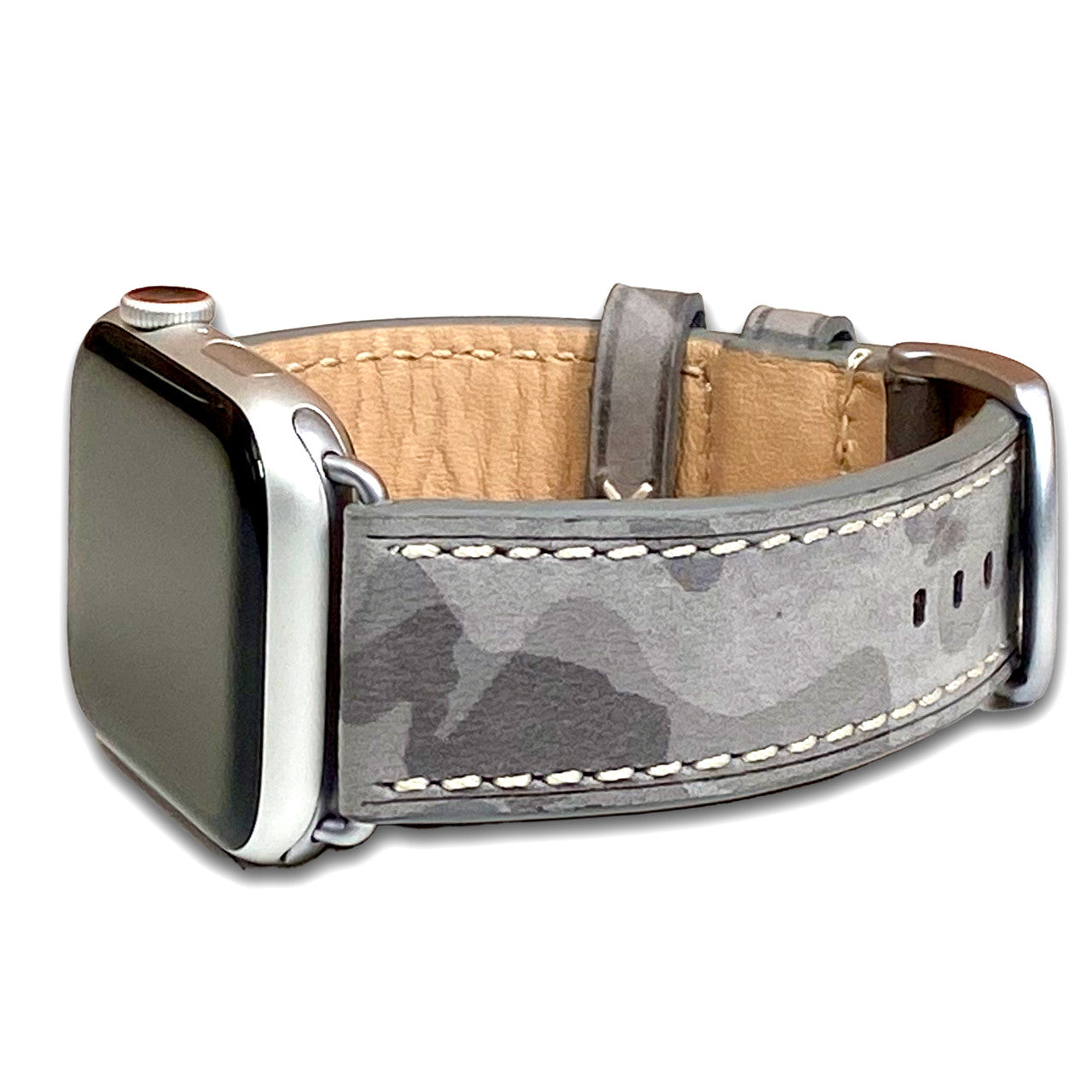 Apple Watch | Genuine Leather Watch Band | Hawker | Stone Grey | Camouflage