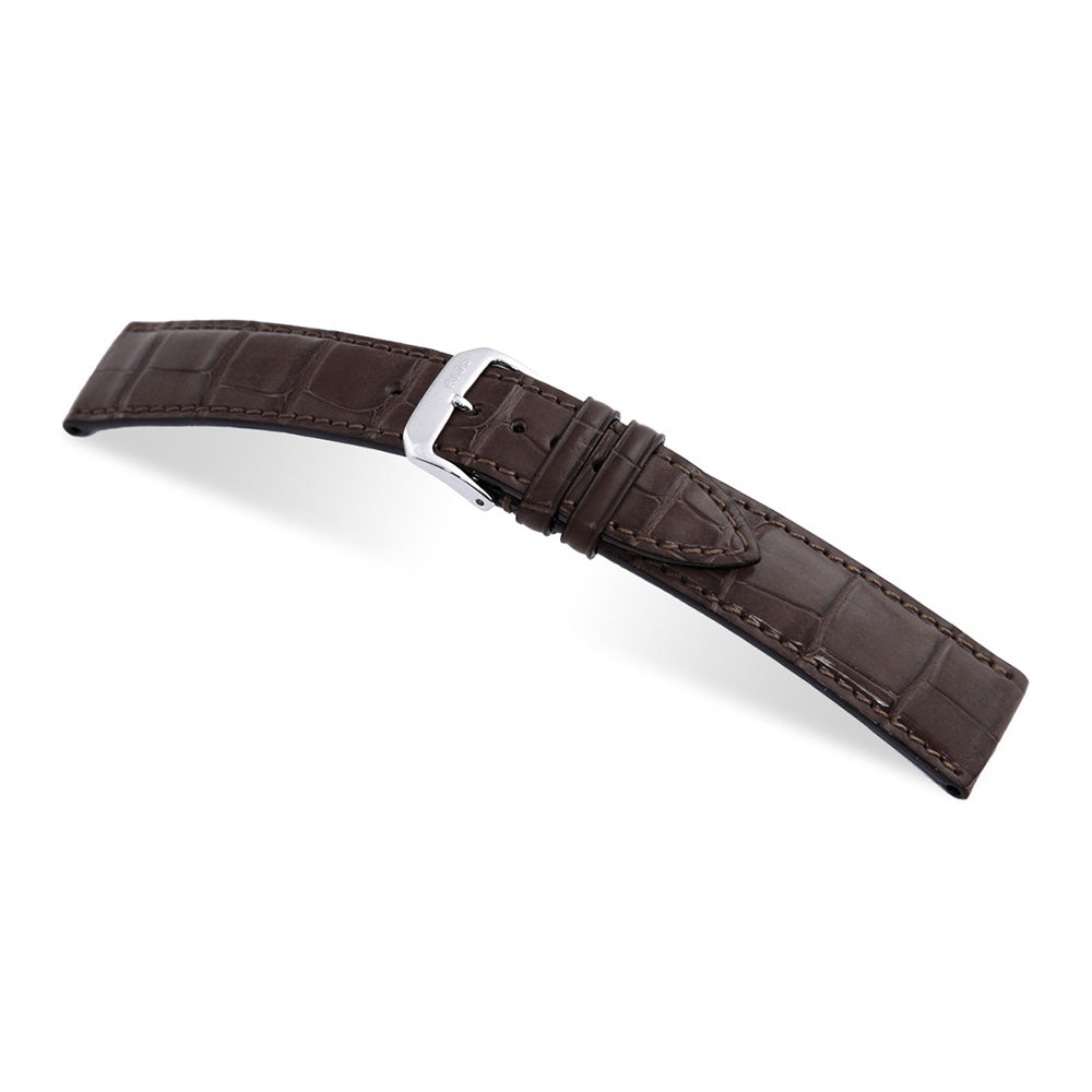 Genuine Alligator Watch Band | Mocha | Senator | Full Cut