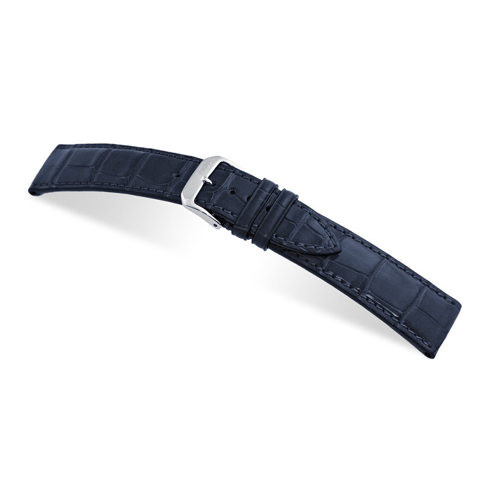 Genuine Alligator Watch Band | Ocean Blue | Senator | Full Cut