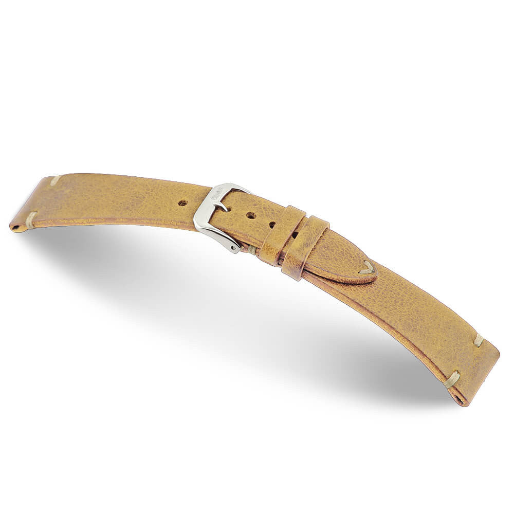 Genuine Vintage Leather Watch Band | Honey | Bedford | Minimal Stitch