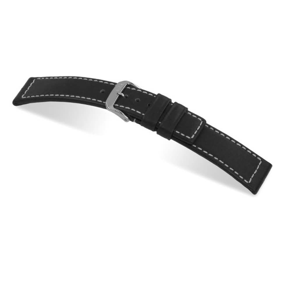 Hydrophobic Leather Watch Band | Black | Mariner | Water Resistant