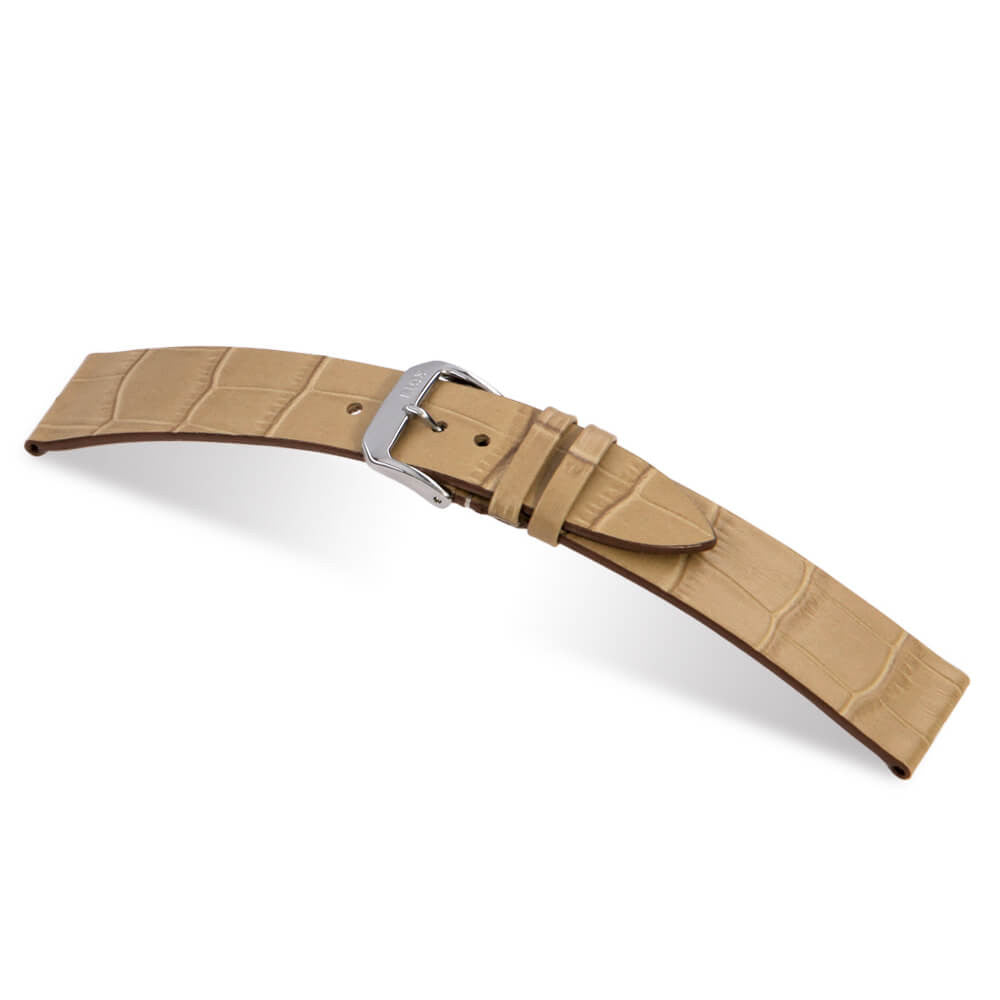 Embossed Leather Alligator Print Watch Band | Sand | Miami