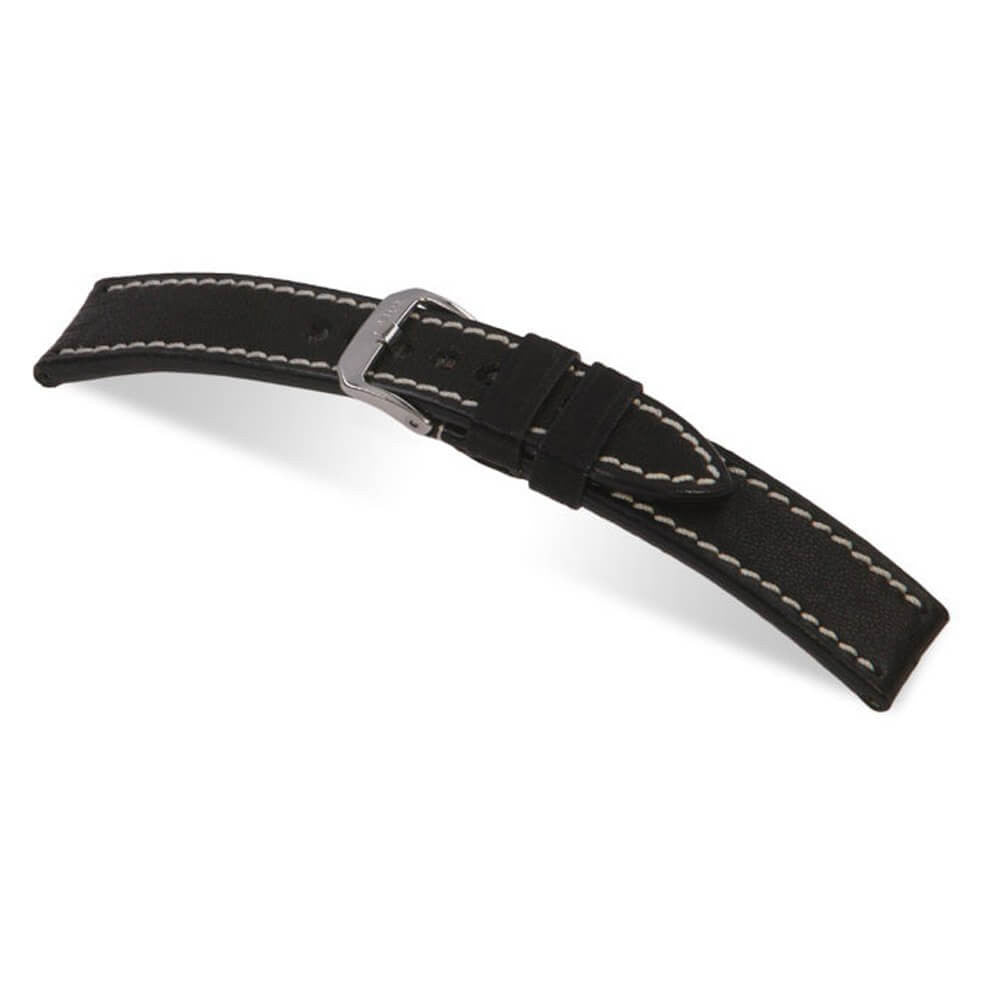 Genuine Vintage Leather Watch Band | Black | Oxford
