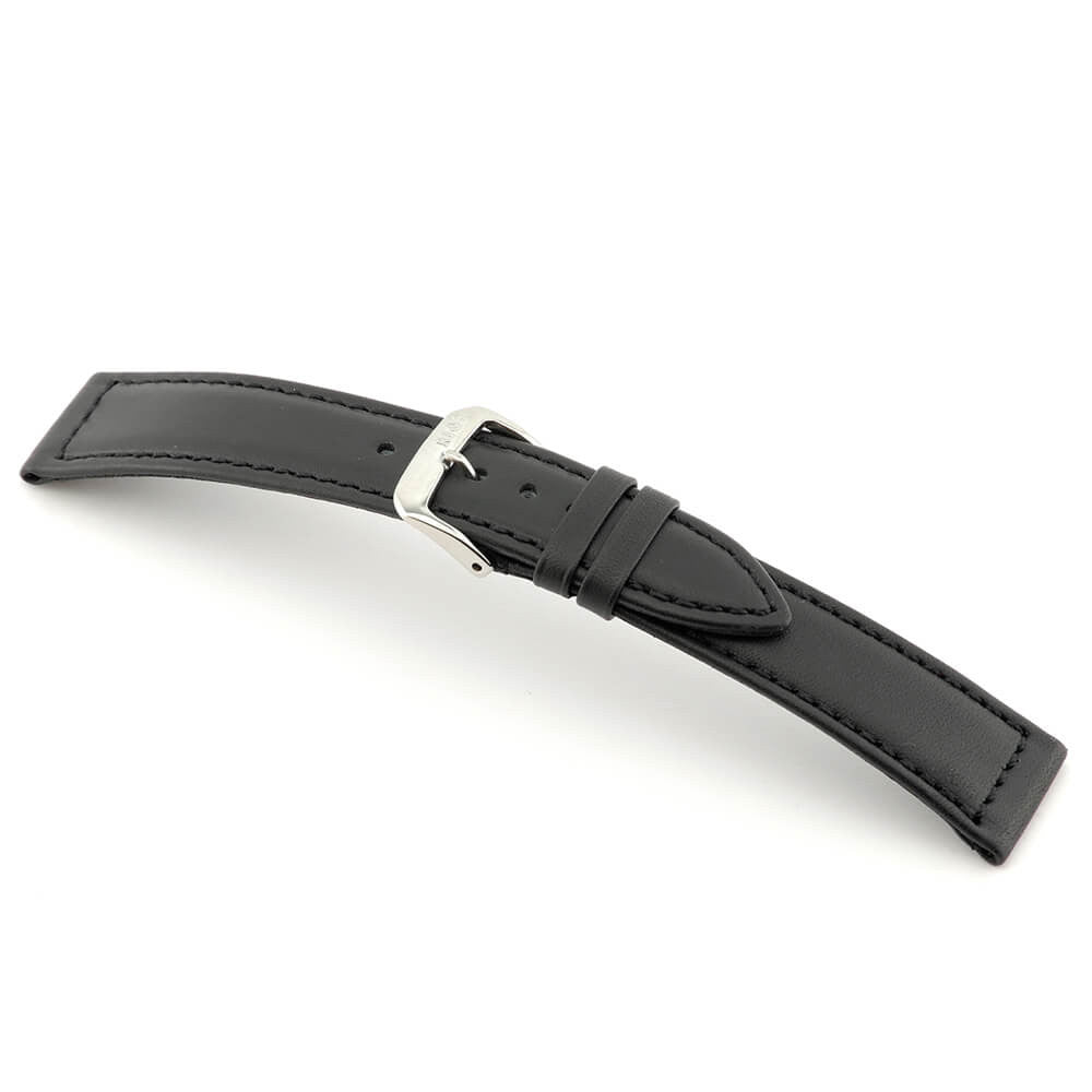 Hydrophobic Leather Watch Band | Black | Scuba | Water Resistant