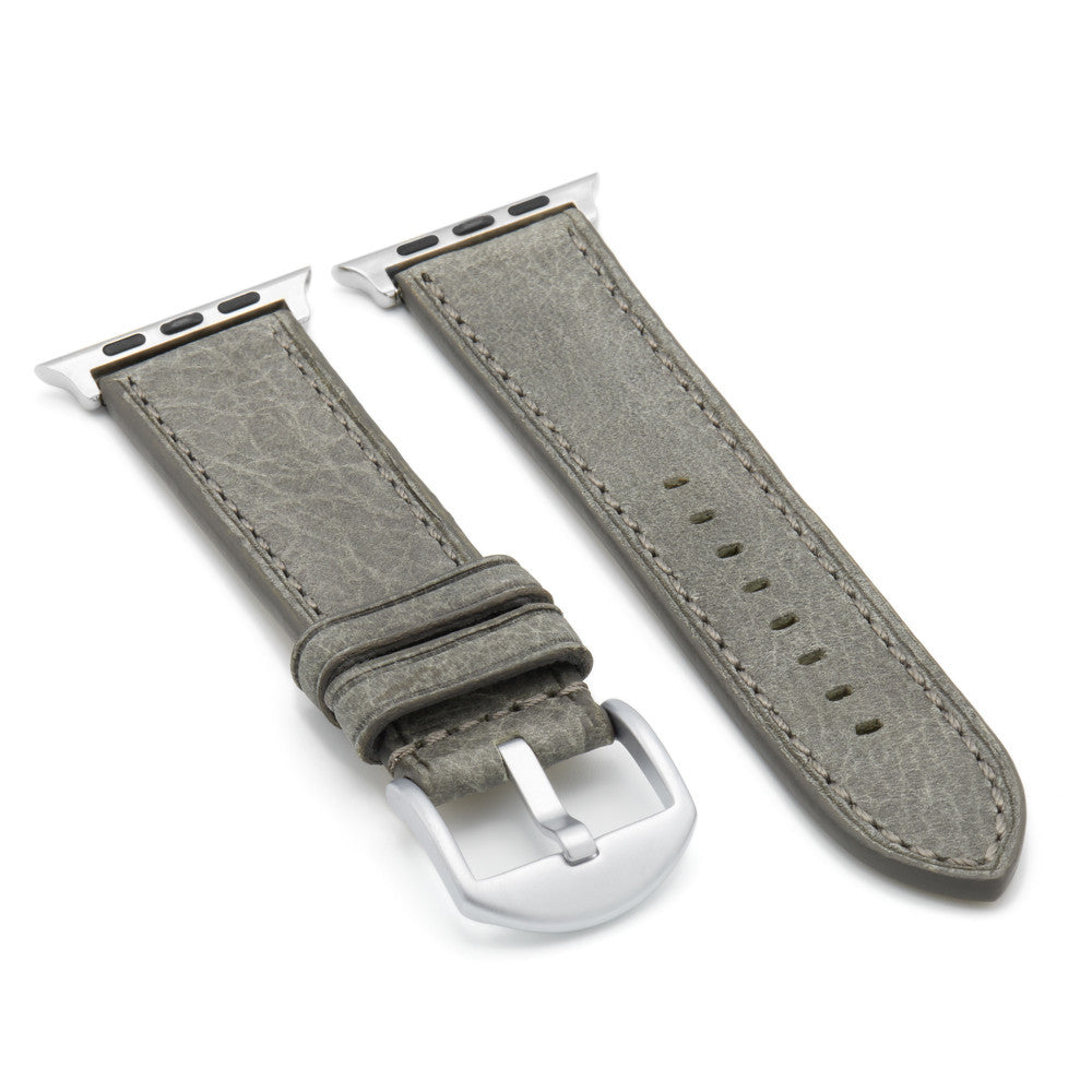 Apple Watch | Vintage Leather Watch Band | Grey | Match Stitch