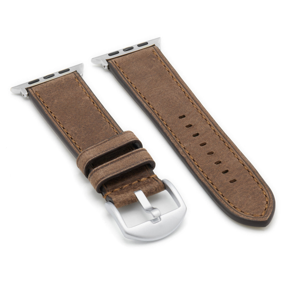 Apple Watch | Vintage Leather Watch Band | Mocha | Match Stitch