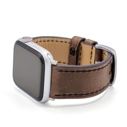 Apple Watch | Vintage Leather Watch Band | Oxford | Mocha | Black Stitch