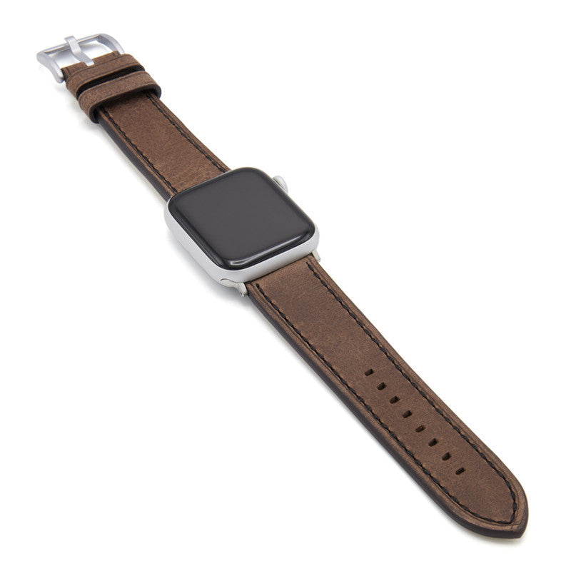 Apple Watch | Vintage Leather Watch Band | Oxford | Mocha | Black Stitch