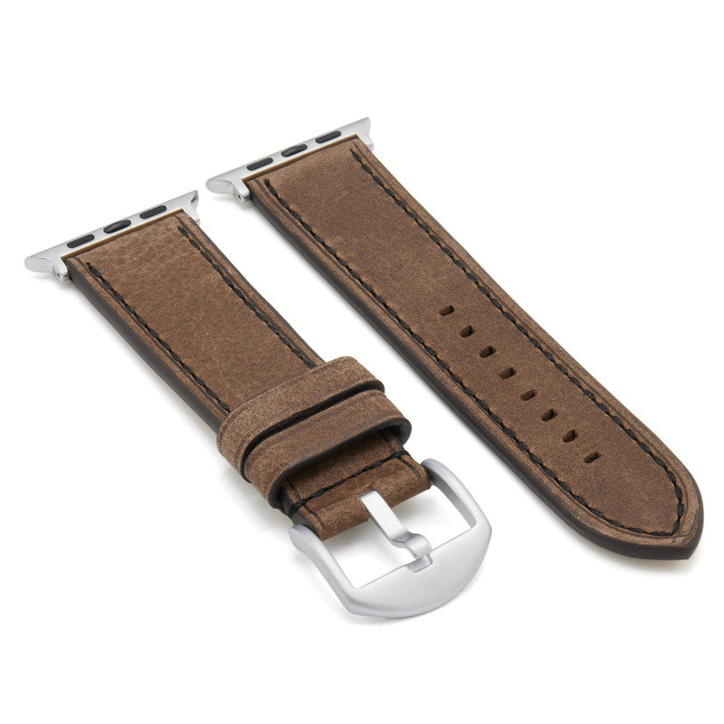 Apple Watch | Vintage Leather Watch Band | Oxford | Mocha | Black Stitch