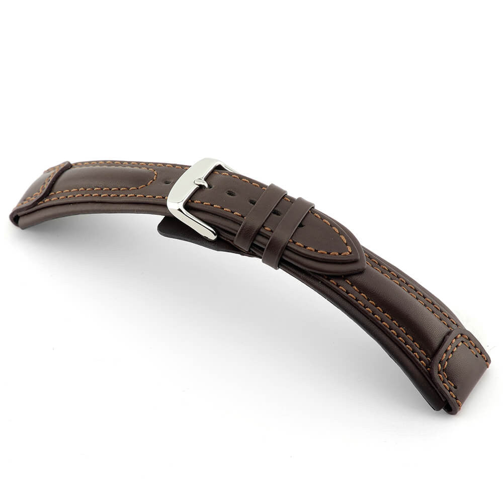 Genuine Calfskin Watch Band | Mocha | Apulia | Aviator Style