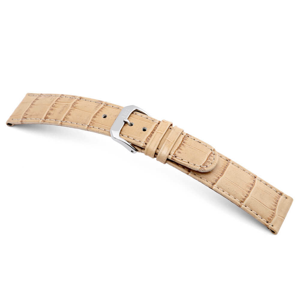 Embossed Leather Alligator Print Watch Band | Sand | Argentina