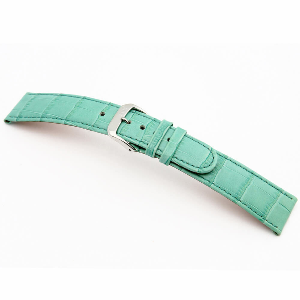 Embossed Leather Alligator Print Watch Band | Turquoise | Argentina