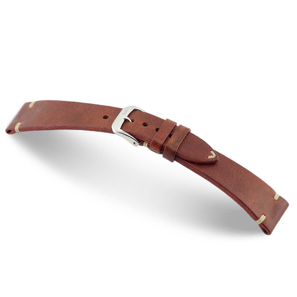 Genuine Vintage Leather Watch Band | Mahogany | Bedford | Minimal Stitch