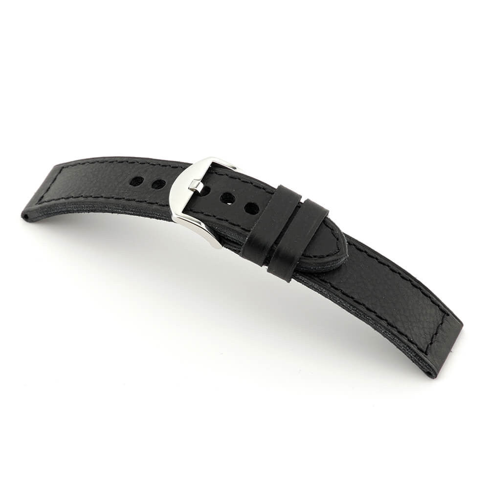 Genuine Vintage Leather Watch Band | Black | Belfast