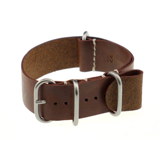 Vintage Leather Watch Band | Mahogany | Copenhagen | One-Piece | 4 Brushed Rings