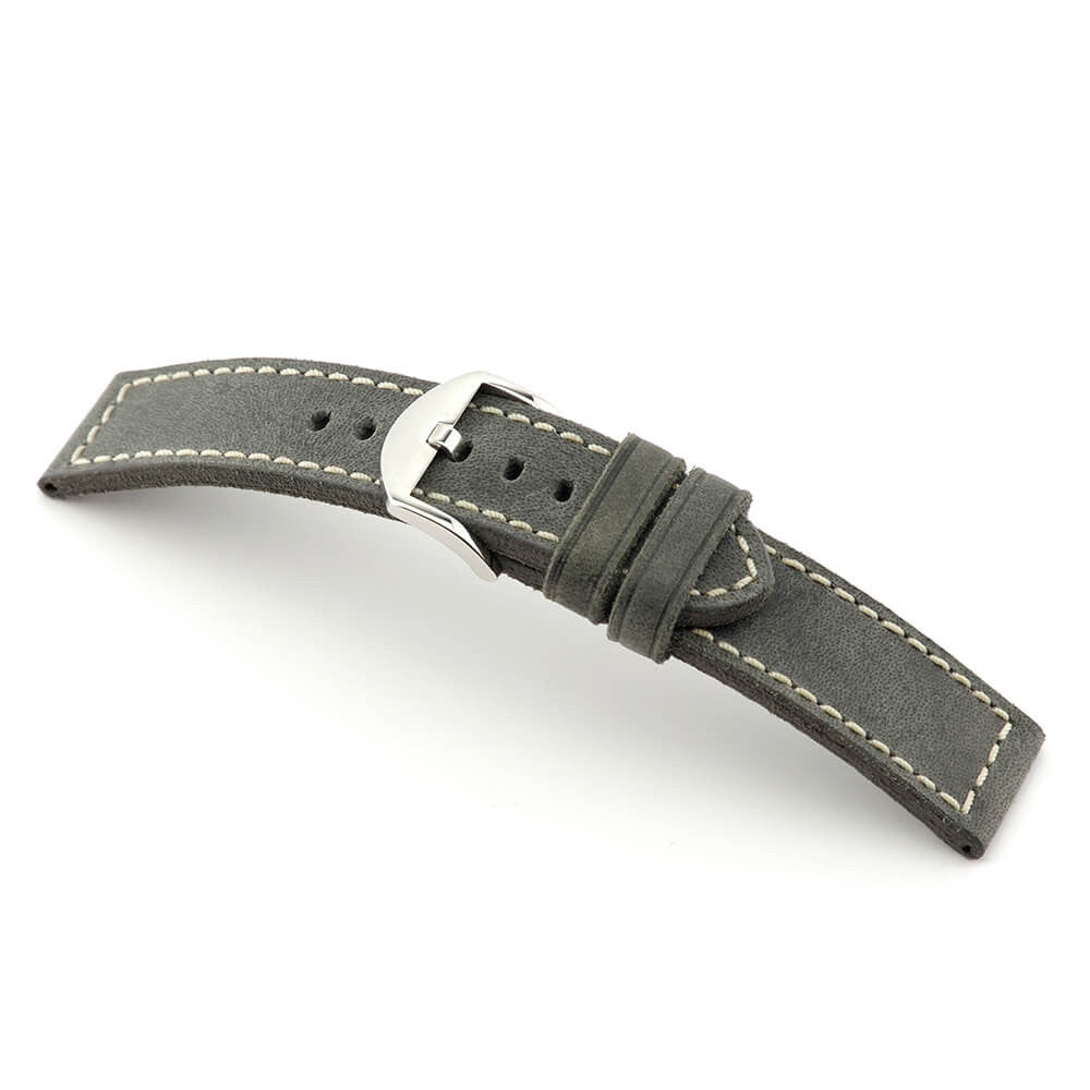 Genuine Vintage Leather Watch Band | Stone Grey | Georgia