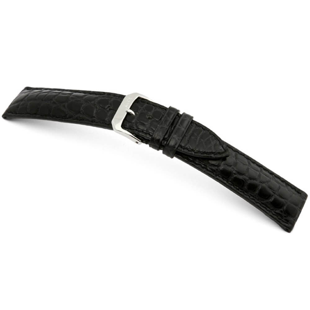 Genuine Alligator Watch Band | Black | Imperial | Flank Cut