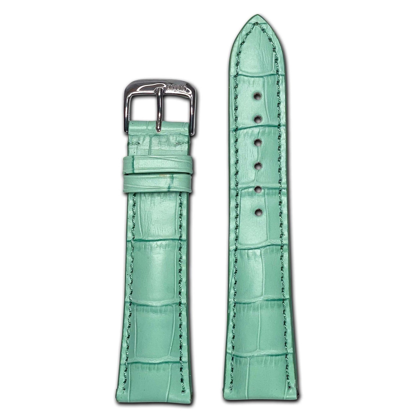 Embossed Leather Alligator Print Watch Band | Turquoise | Louisiana