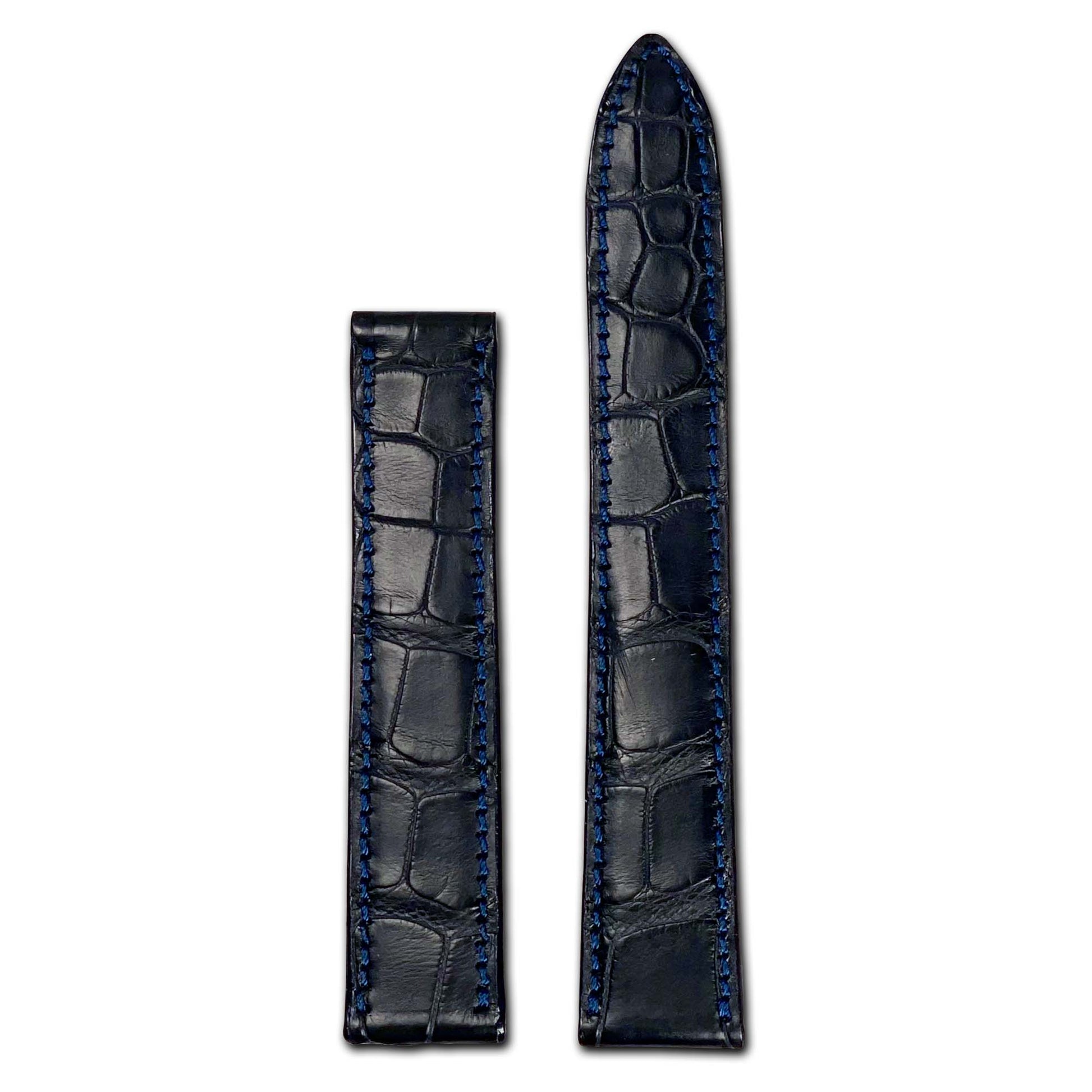 Genuine Alligator Watch Band | Ocean Blue | Louvre | For Tank de Cartier