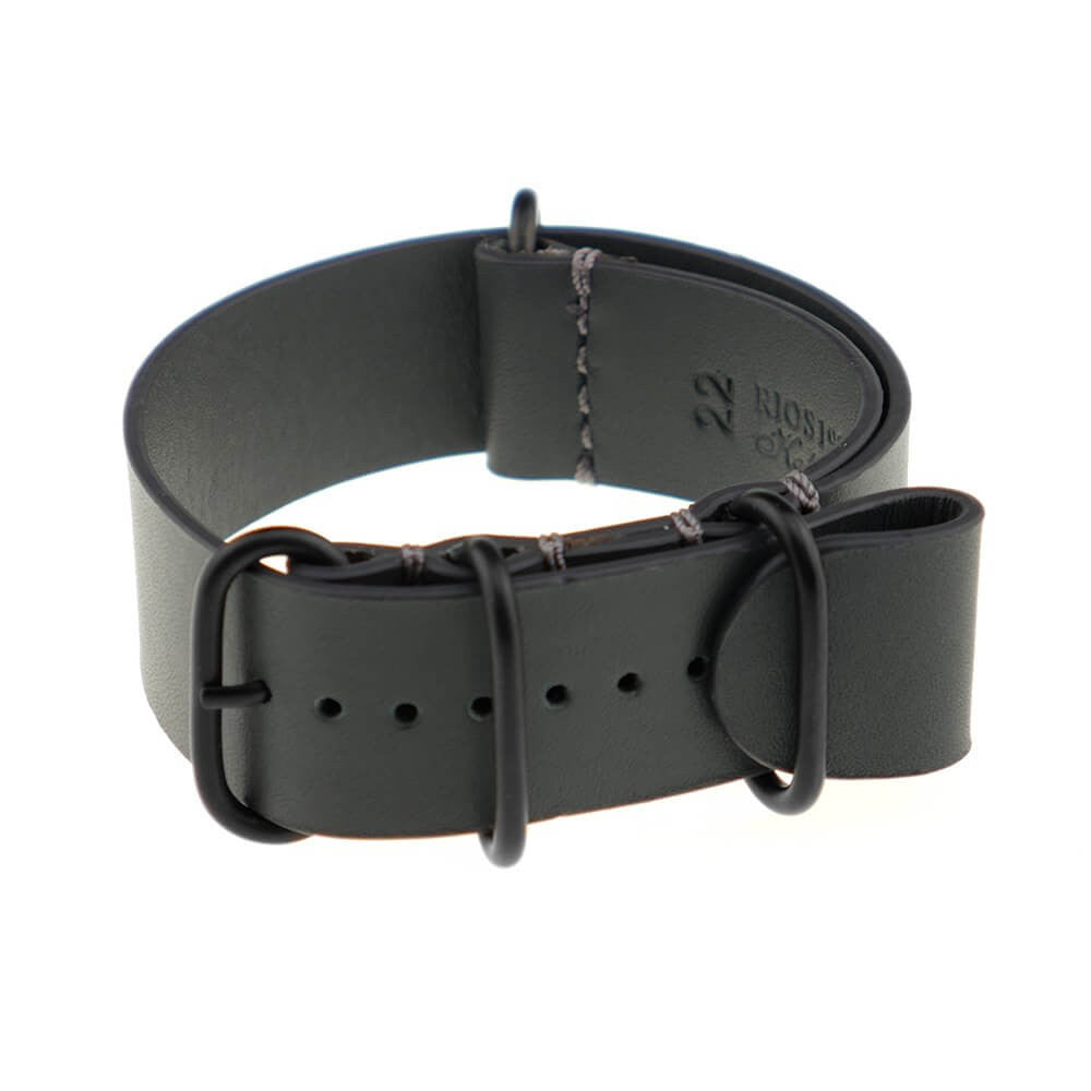 Calfskin Watch Band | Stone Grey | Madrid | One-Piece | 4 PVD Rings