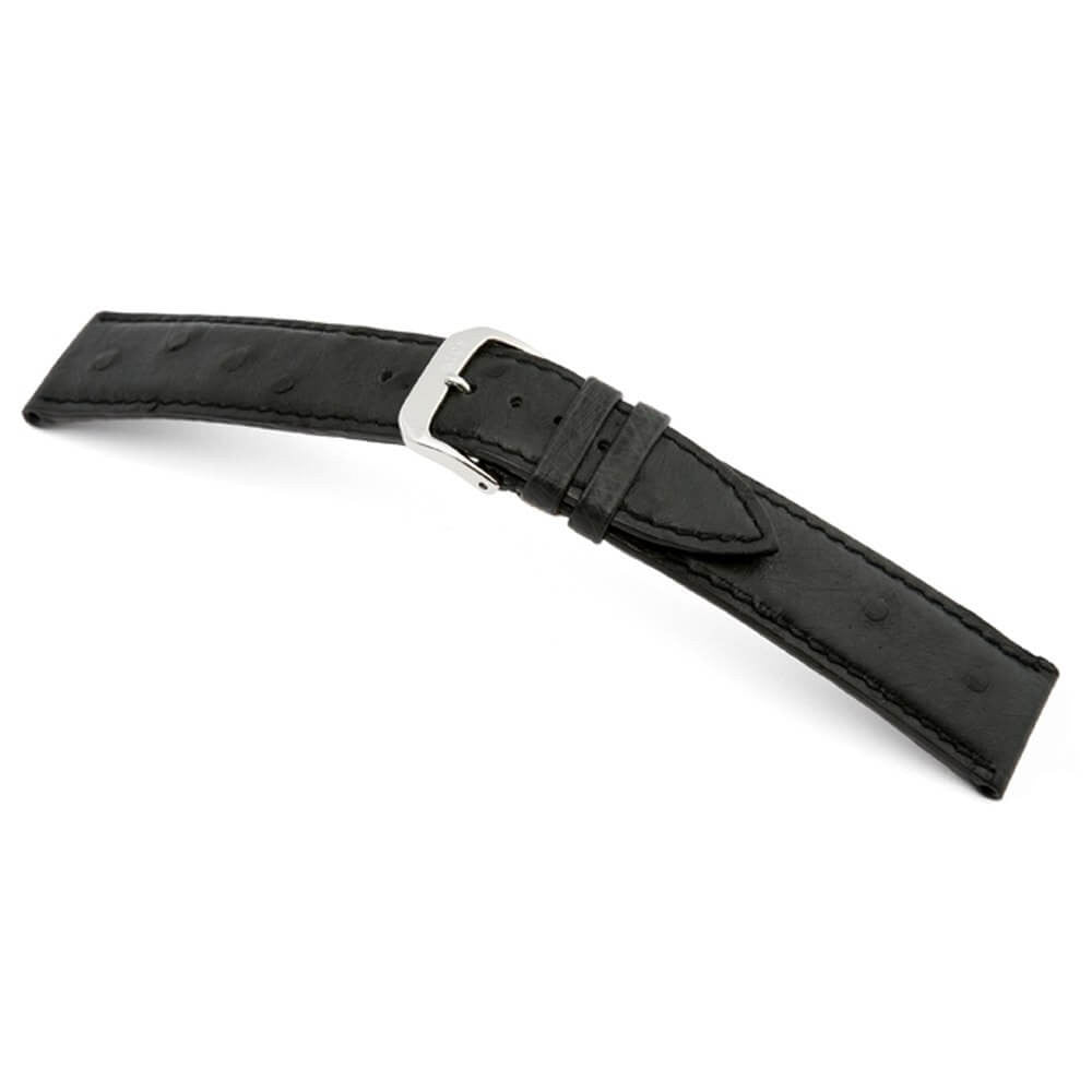 Genuine Ostrich Watch Band | Black | Maison