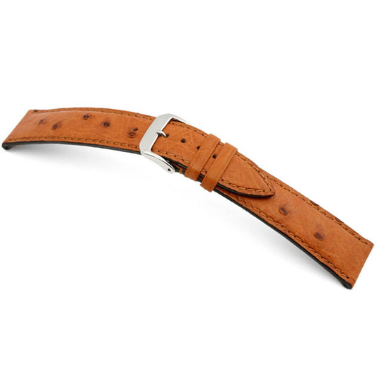 Genuine Ostrich Watch Band | Cognac | Maison