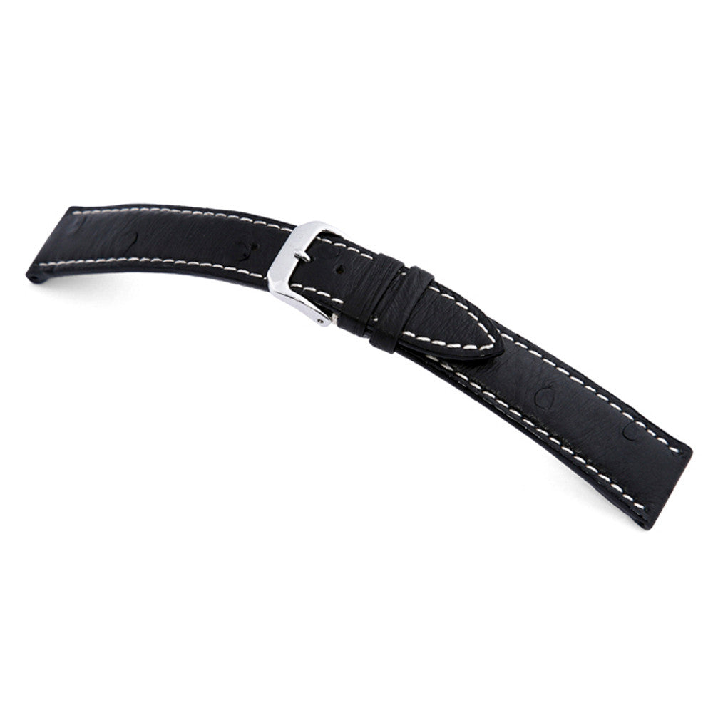 Genuine Ostrich Watch Band | Black | Maxime |  For Jaeger le Coultre