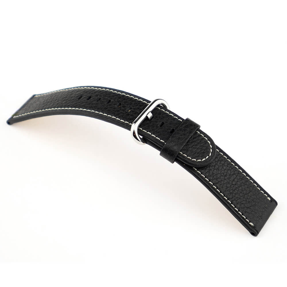 Genuine Certified Organic Leather Watch Band | Black | Messenger | For Apple Watch