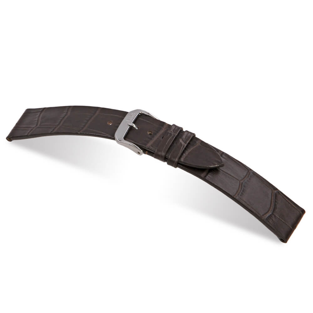 Embossed Leather Alligator Print Watch Band | Mocha | Miami