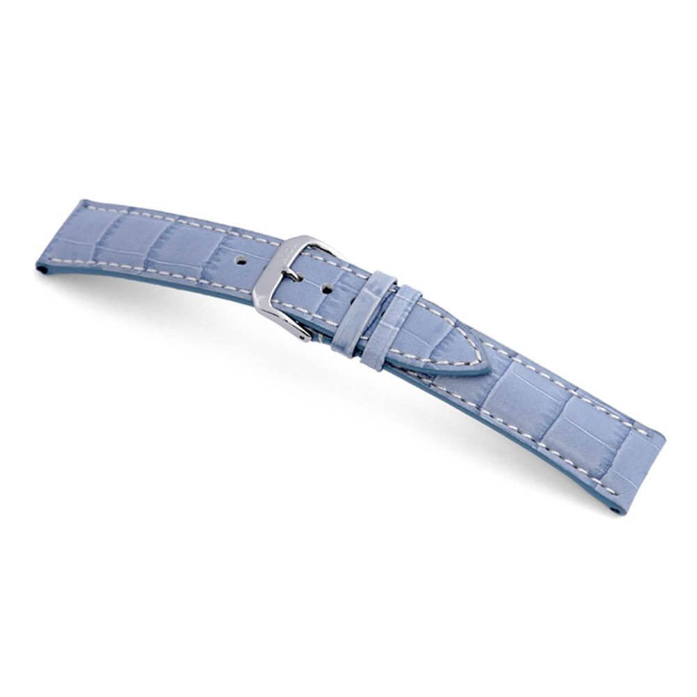 Embossed Leather Alligator Print Watch Band | Ice Blue | New Orleans