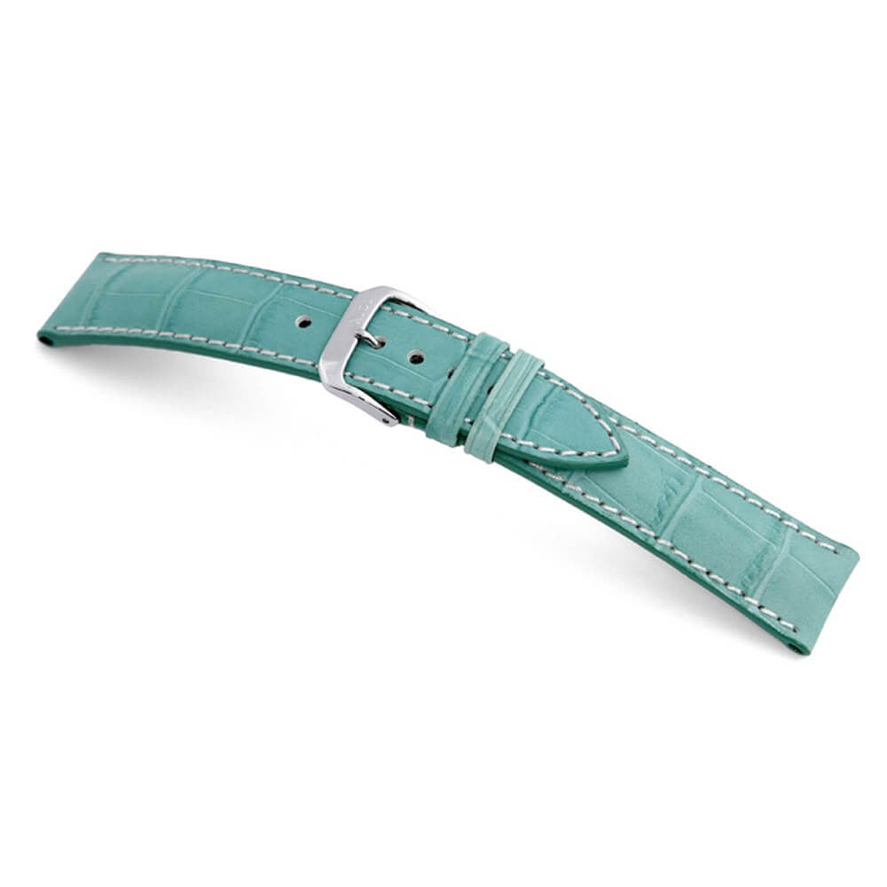 Embossed Leather Alligator Print Watch Band | Turquoise | New Orleans