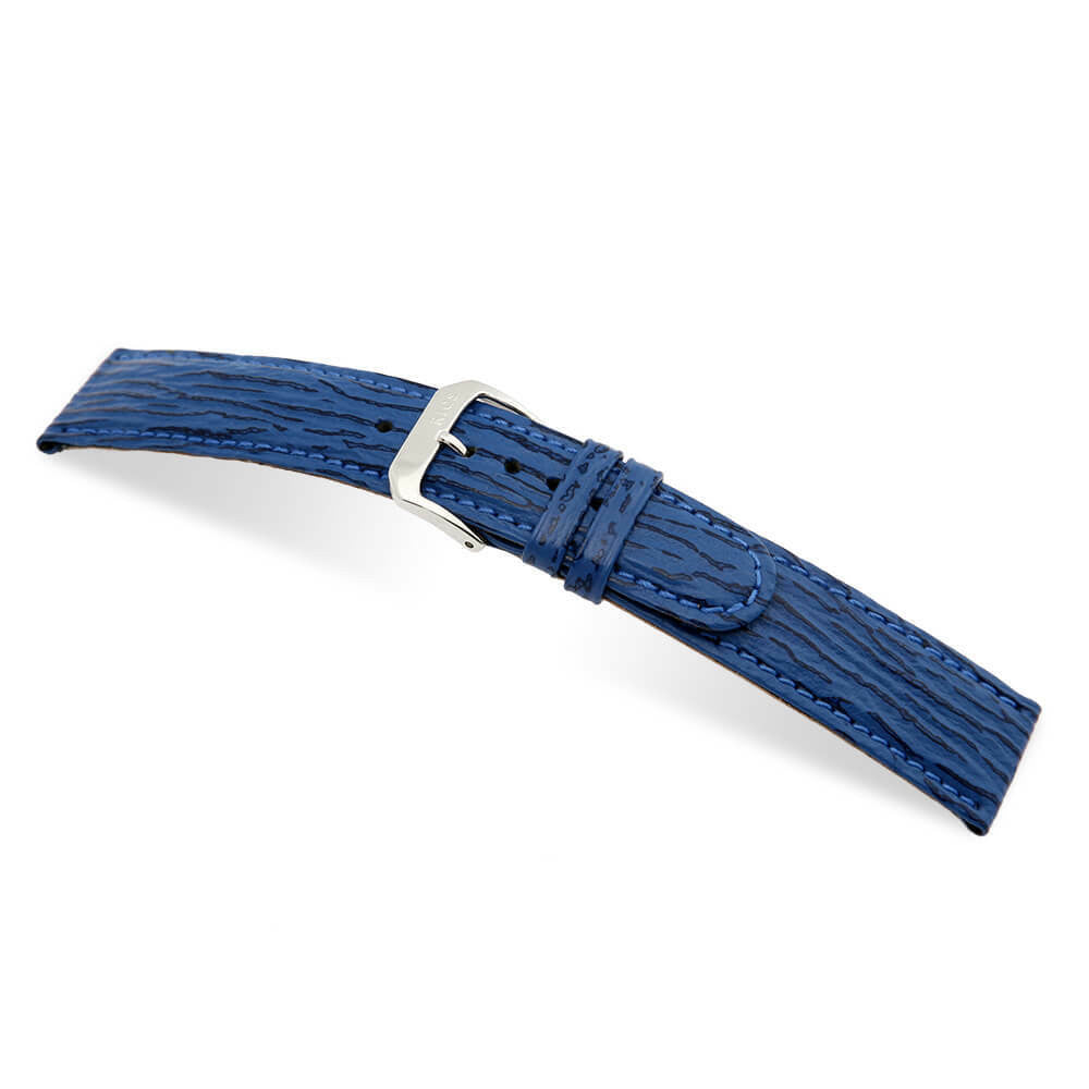Embossed Leather Shark Print Watch Band | Royal Blue | Ocean