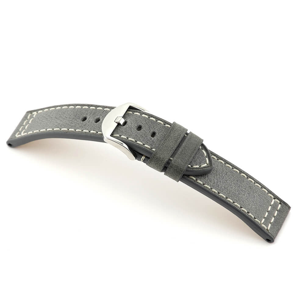 Genuine Vintage Leather Watch Band | Stone Grey | Westminster | Flat