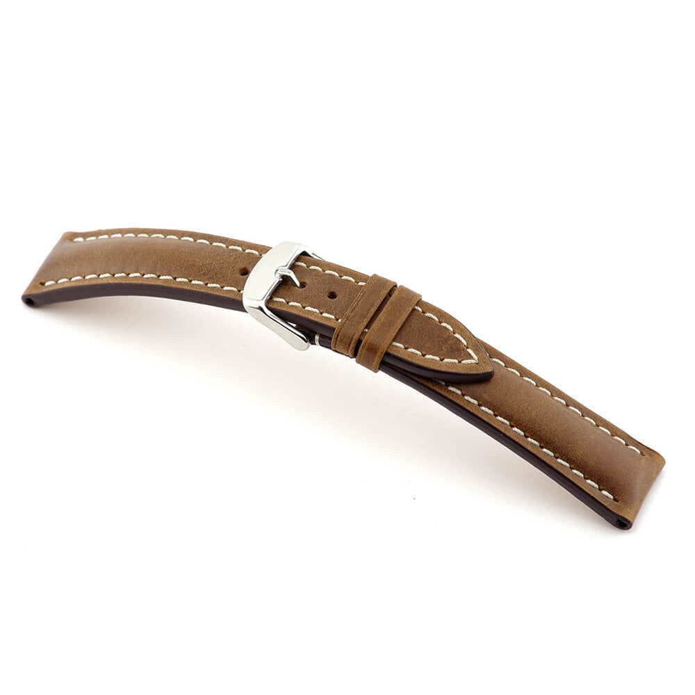 Genuine Vintage Leather Watch Band | Mocha | York | Padded